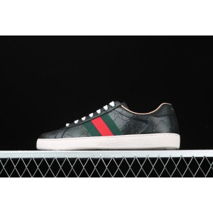 Gucci Signature Ace Low-Top Sneaker Black with Green and Red