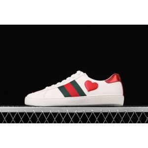 Gucci Ace Low-Top Sneaker White with Red Heart