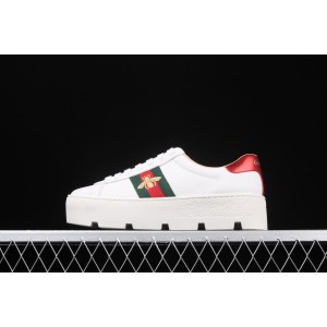 Gucci Ace Embroidered Platform Sneaker White with Bee