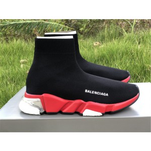 Balenciaga Speed Clear Sole Sneaker Black/Red-White