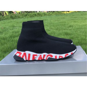 Balenciaga Graffiti Speed Sneaker Black/White-Red