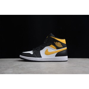 Air Jordan 1 Mid White Pollen Black 554724-177