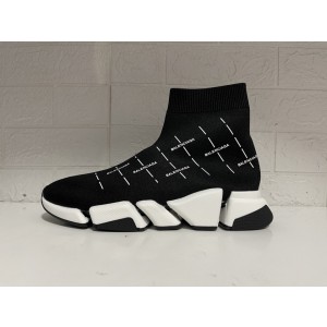 Balenciaga Speed 2.0 Logo Print Sneaker Black