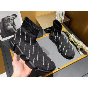 Balenciaga Speed 2.0 Allover Logo Sneaker Black