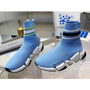 Balenciaga Speed 2.0 Sneaker Light Blue with Stripe