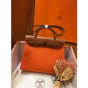 Hermes Herbag Canvas Yellow