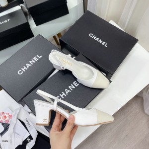 Chanel Slingback White Cream