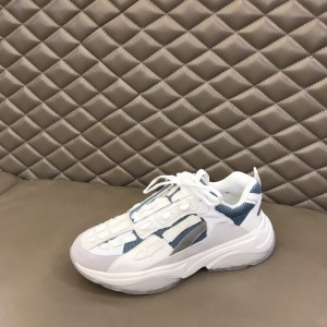 Amiri Bone Runner Sneakers - 'White - Light Grey - Teal Blue ' - AMRBR-013