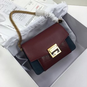 Givenchy Handbag Burgundy/Blue Gold Hardware