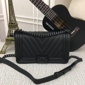 Chanel Boy Bag in Old Medium Black Caviar