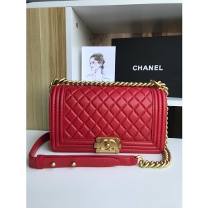 Chanel Boy Quilted Calfskin Gold-tone
