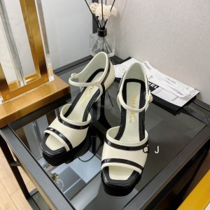Chanel Lambskin And Patent CalfSkin Open Shoes SandalS