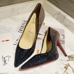 Christian Louboutin Full diamond gradient shoes series Gradient Black