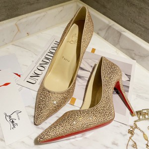 Christian Louboutin Full diamond gradient shoes series Gradient Gold