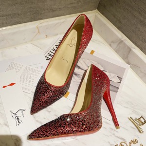 Christian Louboutin Full diamond gradient shoes series Gradient Red