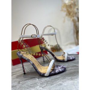 Christian Louboutin sandals Round spike sandals series print