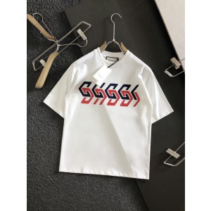 Cotton jersey T-shirt with Gucci mirror print