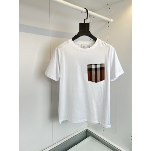 Burberry  T-shirt Pocket Style For Couples - White