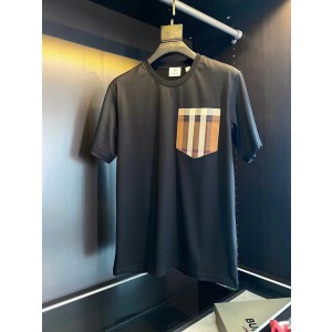 Burberry T-shirt Pocket Style For Couples - Black