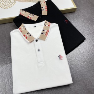 Moncler Short  Sleeve T-shirts  White/Black