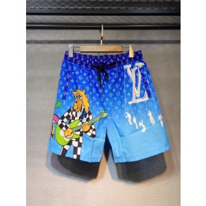 Louis Vuitton Shorts Blue Cartoon  LV-0004