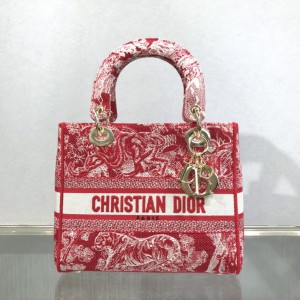 Dior Medium Lady D-Lite Bag Raspberry