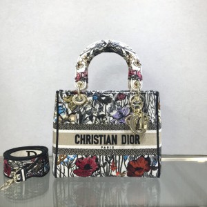DIOR Medium Lady D-Lite Bag Multicolor Mille Fleurs
