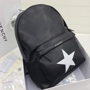 Givenchy Backpack calfskin leather white star black