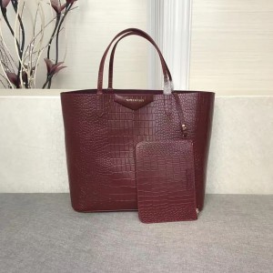 Givenchy Crocodile Grain Leather Shopping Bag