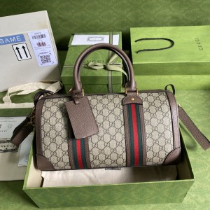 Gucci GG Duffel Bag With Web Brown