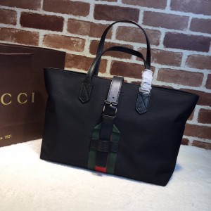 Gucci Web Buckle Tote Techno Canvas Large