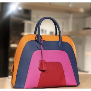 Hermès Apricot, Blue Agate, Magnolia, & Rouge Casaque Epsom Leather Sunset Bolide