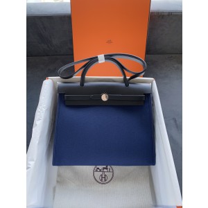 Hermes Herbag 31 Blue Marine/Blue Indigo