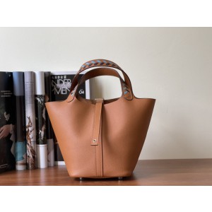 Hermès | Picotin Lock 18 Tressage Brown/Blue