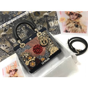 Lady DIOR M tarot pattern beaded calfskin handbag