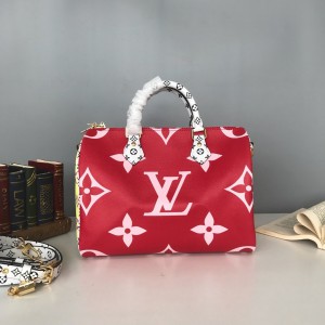 Louis Vuitton Speedy 30 Red Pink Monogram Giant