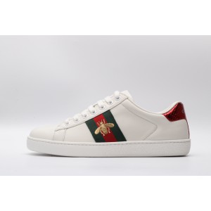 Gucci Ace Embroidered Low-Top Sneaker White with Bee