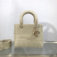 Dior Medium Lady D-Lite Bag Gray D-Stripes