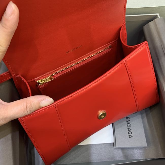 Kitlife Balenciaga Red Hourglass Top Handle Bag